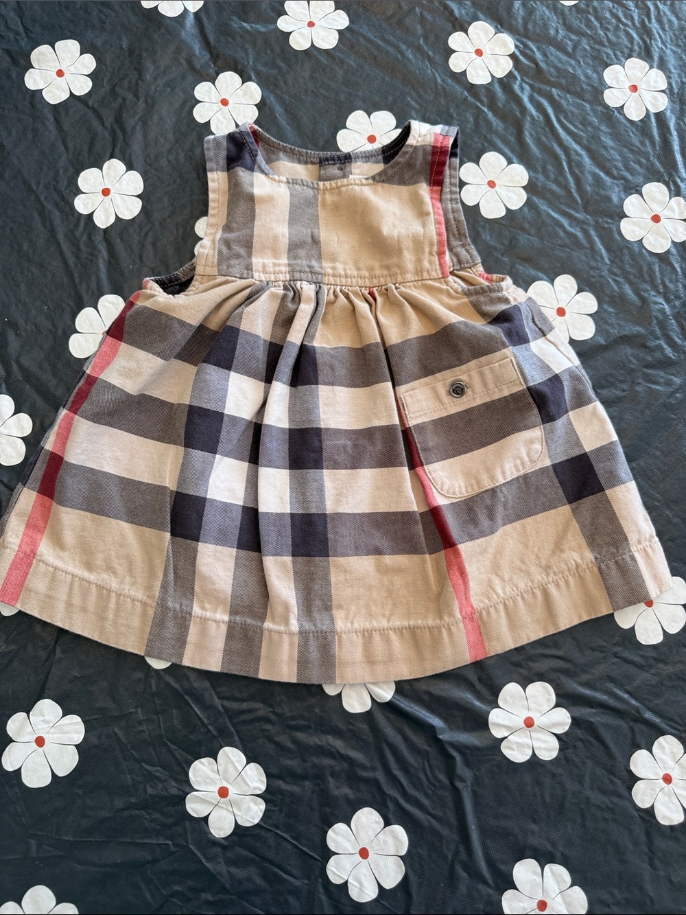 Authentic Burberry Baby Classic Vintage Check Pinafore Dress (6-9M)